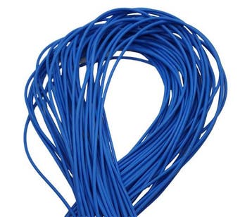 100 cm hol Rubber DQ koord 2mm per meter geknipt Blue Oce..., Ophalen of Verzenden, Nieuw, Draad