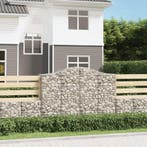 vidaXL Schanskorven 15 st gewelfd 200x50x140/160 cm ijzer, Tuin en Terras, Bloembakken en Plantenbakken, 100 cm of meer, Verzenden