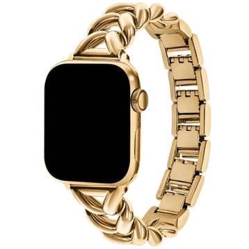Apple Watch bandje Lisa - staal - goud - goud / 44 · 45 ·, Verzenden, Nieuw