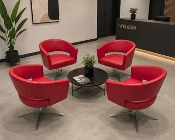 Montis Turner draaifauteuil - rood leder, Huis en Inrichting, Ophalen of Verzenden, Nieuw