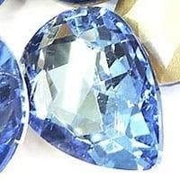 2 x Kristallen facet cabochon druppel – Blauw – 13 x 18, Ophalen of Verzenden, Nieuw, Overige typen