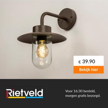 Rietveld-Wandlampen-Bruin-Metaal, Aluminium, Huis en Inrichting, Verzenden, Nieuw