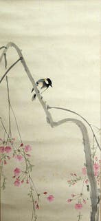 Kacho-ga  (bird on a cherry blossom branch) - With