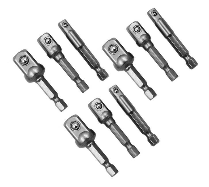 Set van 9 bit dop adapters met hex aansluiting, Doe-het-zelf en Verbouw, Gereedschap | Handgereedschap, Nieuw, Ophalen of Verzenden