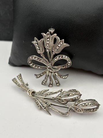 Zilver - Broche - Broche set, Sieraden, Tassen en Uiterlijk, Antieke sieraden