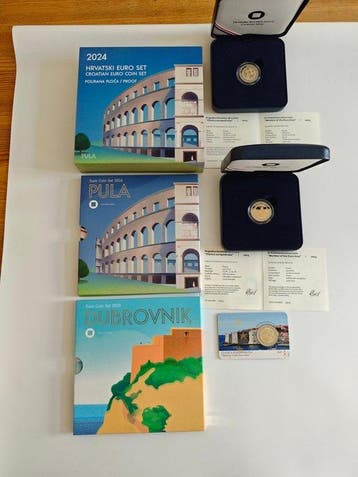 Kroatië. Year Set (BU) / Proof Set / 2 Euro 2023/2024 (6