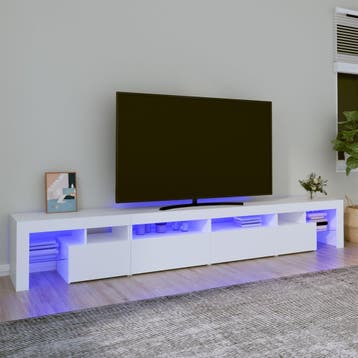 vidaXL Tv-meubel met LED-verlichting 260x36,5x40 cm wit, Huis en Inrichting, Minder dan 50 cm, Verzenden, Nieuw, Minder dan 100 cm