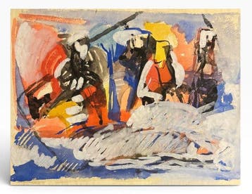 Marcus de Vestele (1941-2024) - Grande composition Cobra aux