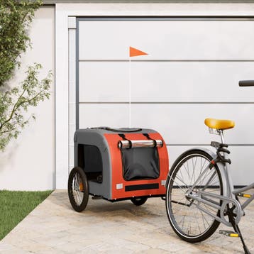 vidaXL Hondenfietstrailer oxfordstof en ijzer oranje en, Verzenden, Nieuw