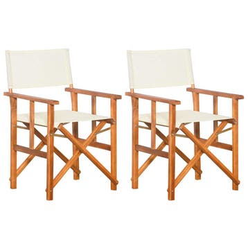 vidaXL Regisseursstoelen 2 st massief acaciahout, Verzenden, Nieuw, Hout