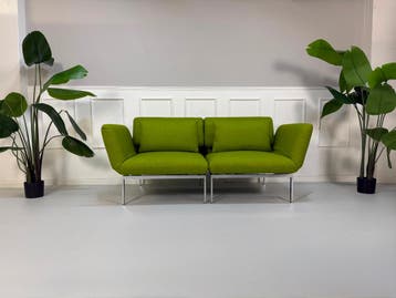 Brühl Roro Medium Stoff Groen Sofa Showmodel, Tweepersoons, Ophalen of Verzenden, Zo goed als nieuw, Rechte bank