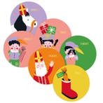 30x Sticker Sint En Piet Cartoon Etiketten - Kleuren Mix -, Diversen, Verzenden, Nieuw