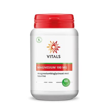 Magnesium (bisglycinaat met taurine) 100 mg - 60 tabletten, Ophalen of Verzenden, Nieuw