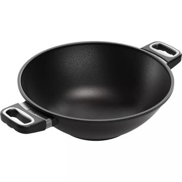 AMT Gastroguss Wok met zijgrepen – Ø 32 cm – Geschikt v, Ophalen of Verzenden, Nieuw, Overige materialen, Wok