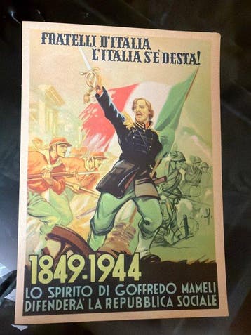 Italië - Postkaart met militaire propaganda van de RSI,, Gelopen