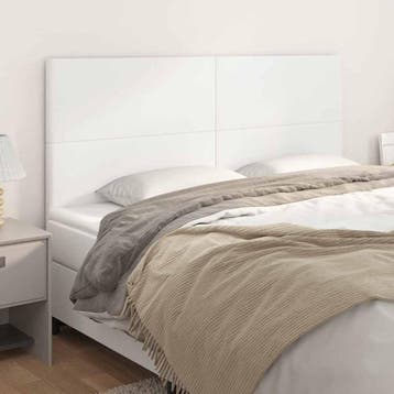 vidaXL Hoofdbord wit 180x5x118/128 cm kunstleer, Verzenden, Nieuw, Wit, Overige materialen