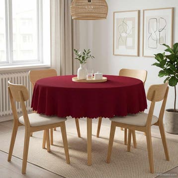 vidaXL Tafelkleed Rond Wijnrood Ø 180 cm, Huis en Inrichting, Tafelkleden, Verzenden, Nieuw