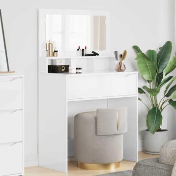 vidaXL Slaapkamer Kaptafels Hoogglans wit 80 x 39,6 x 135 cm, Verzenden, Nieuw