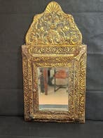 Wandspiegel - Glas, Messing - Antieke bruidspiegel