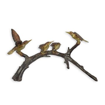 sculptuur, Elegant Bronze Sculpture of Four Hummingbirds on