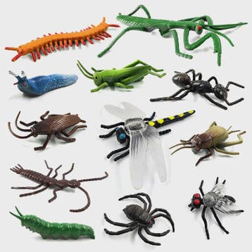 12-delige set realistische insectenfiguren voor tuin en huis