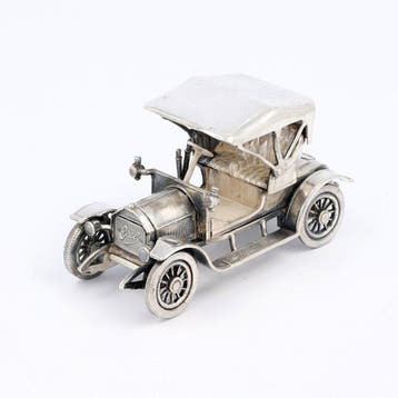 J. Niekerk. 1909 Opel Coupe. - Beeldje - .835 zilver, Antiek en Kunst