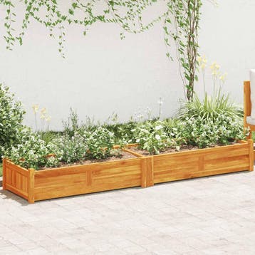 vidaXL Plantenbak verhoogd 200x50x25 cm acaciahout, Minder dan 30 cm, 100 cm of meer, Verzenden, Nieuw