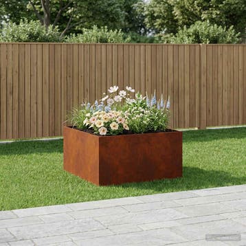 vidaXL Plantenbak Roestkleurig 100 x 100 x 40 cm weervast, 100 cm of meer, Verzenden, Nieuw, Metaal
