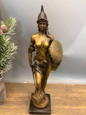 sculptuur, Bronze-Finish Sculpture of Athena (Goddess of