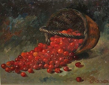 Rafael Jutglar Pujol (1889 - 1961) - Cesta con cerezas