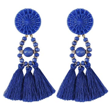 Fako Bijoux - Oorbellen - Kwast - Boho - Donkerblauw, Verzenden, Nieuw