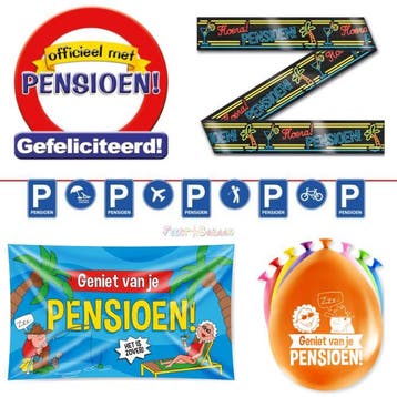 Pensioen Versiering - Slingers Ballonnen Vlaggen en meer, Ophalen of Verzenden, Nieuw, Versiering, Overige