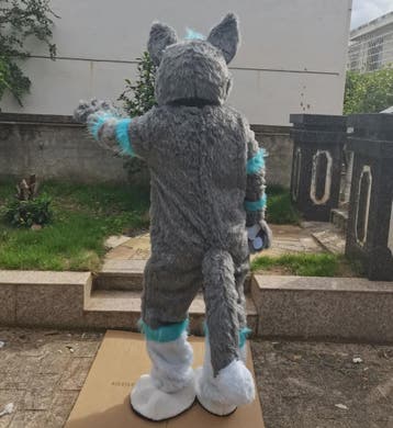 Luxe Grijze Wolf Husky Fursuit Mascotte Kostuum voor Volwass, Verzenden, Nieuw