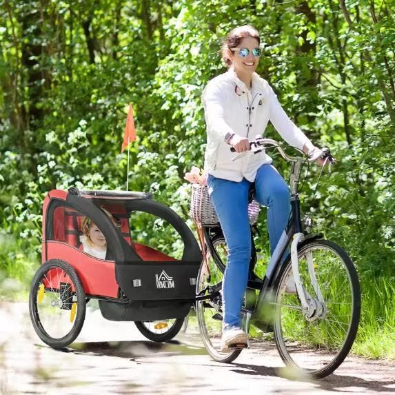 Fietskar Kinderen 2 Zitplaatsen met Gordels en Opbergruimte, Fietsen en Brommers, Fietsen | Mountainbikes en ATB, Nieuw, Verzenden