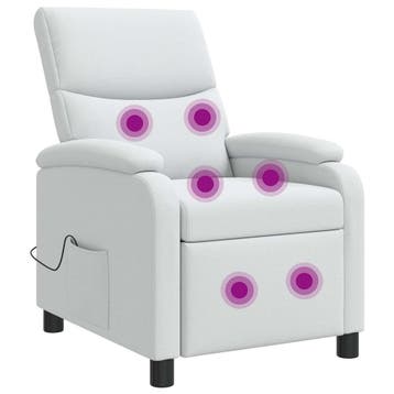 vidaXL Massage Recliner Wit Stof, Verzenden, Nieuw
