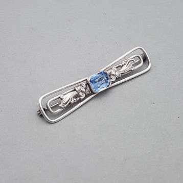 Zilver, Art Deco - Broche, Antiek en Kunst