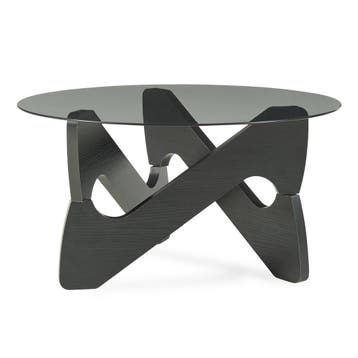 Salontafel Reypio Ø70x35 cm Zwart/Grijs [en.casa], Verzenden, Nieuw