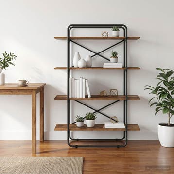 vidaXL Boekenrek 4-laags 100 x 35 x 140 cm PB Eikenhout, 100 tot 150 cm, Verzenden, 100 tot 150 cm, Nieuw