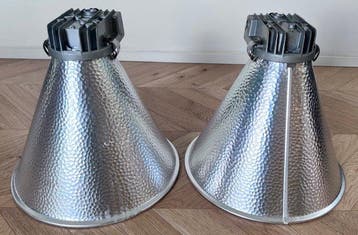 Plafondlamp (2) - Staal, Aluminium, Glas