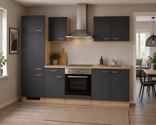 Design keuken met apparatuur, Maxime, antraciet, Nieuw