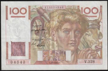 France Frankreich Pick 128 100 Francs Jeune Paysan 07/04/..., Verzenden