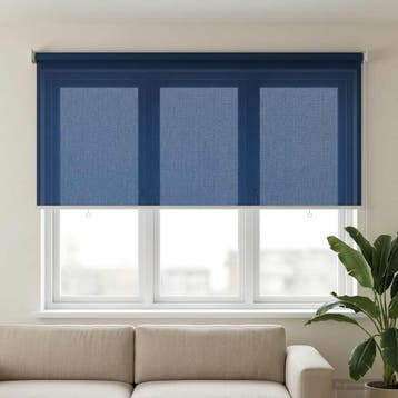 vidaXL Buitenrolgordijn 90% UV-blok Blauw 140 x 140 cm HDPE, Verzenden, Nieuw, Blauw