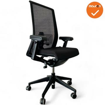 Haworth Comforto 62 - Zwarte stoffering - Zwart voetkruis, Werkplek, Ophalen of Verzenden, Gebruikt, Stoel