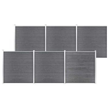 vidaXL Schutting 1045x186 cm HKC grijs, Verzenden, Nieuw, Kunststof, 1 tot 2 meter