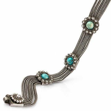 Turquoise - Zilver - Armband, Antiek en Kunst