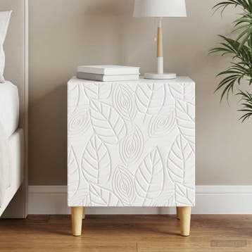 vidaXL Nachtkastje Hoogglans Wit 43 x 34,5 x 50 cm Bewerkt, Minder dan 45 cm, Verzenden, Nieuw, Minder dan 55 cm