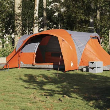 vidaXL Koepeltent 6-persoons waterdicht grijs en oranje, Verzenden, Nieuw, Tot en met 2