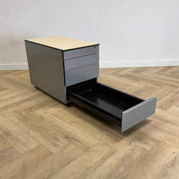 Ahrend ladeblok 4 lades (hxbxd) 76x42x57 cm, grijs - ahorn, Ophalen of Verzenden, Gebruikt