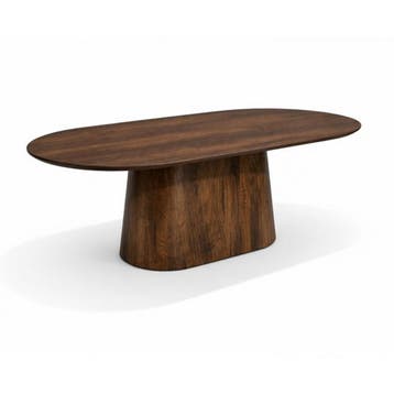 Eettafel Lucas Deens Ovaal Zuil 260x110cm Mango Walnoot, Huis en Inrichting, Tafels | Eettafels, Ophalen of Verzenden, Nieuw