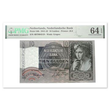 10 Gulden Meisje met druiven 1940 PMG 64, Postzegels en Munten, Bankbiljetten | Nederland, Verzenden